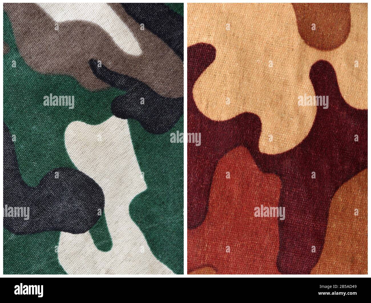 set of textile camouflage texture Stock Photo