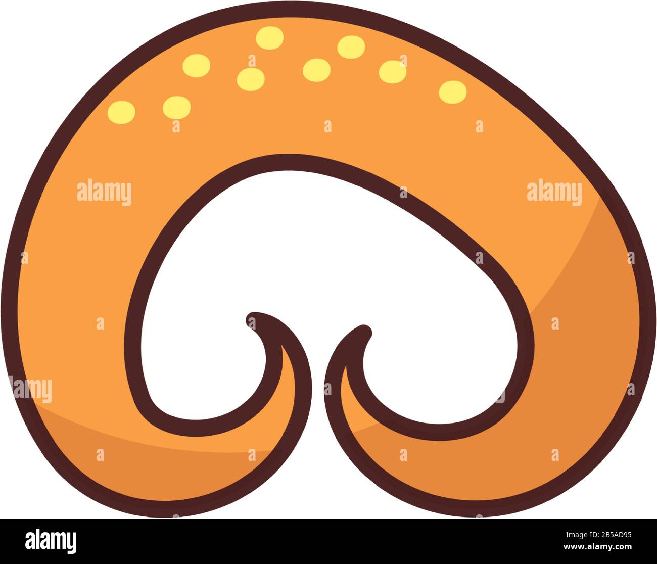 bread pretzel on white background vector illustration design Stock ...