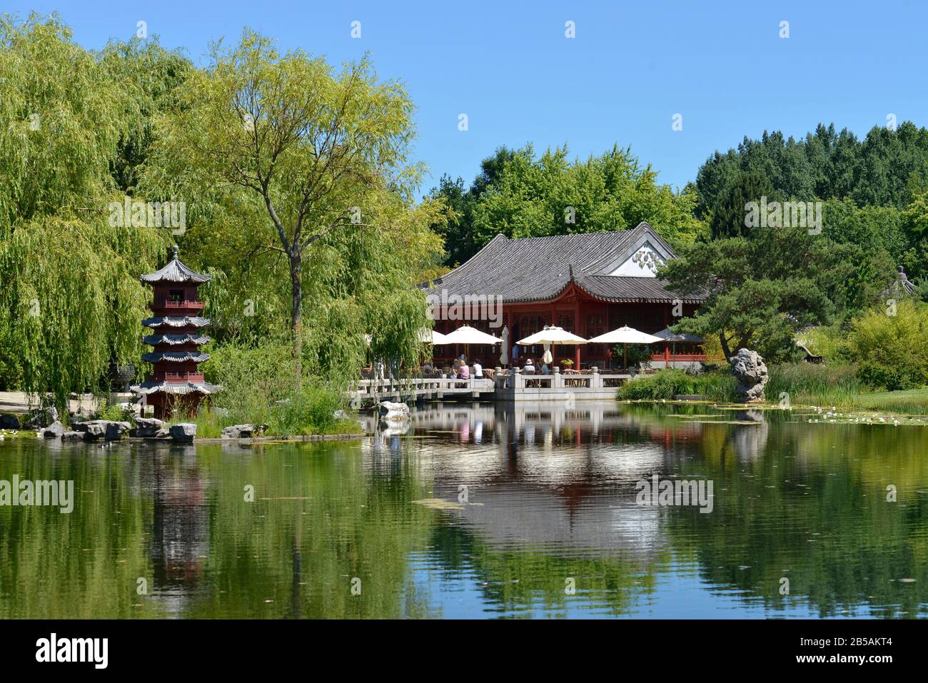 Chinesischer Garten, Erholungspark Marzahn, Blumberger Damm, Marzahn, Berlin, Deutschland Stock Photo