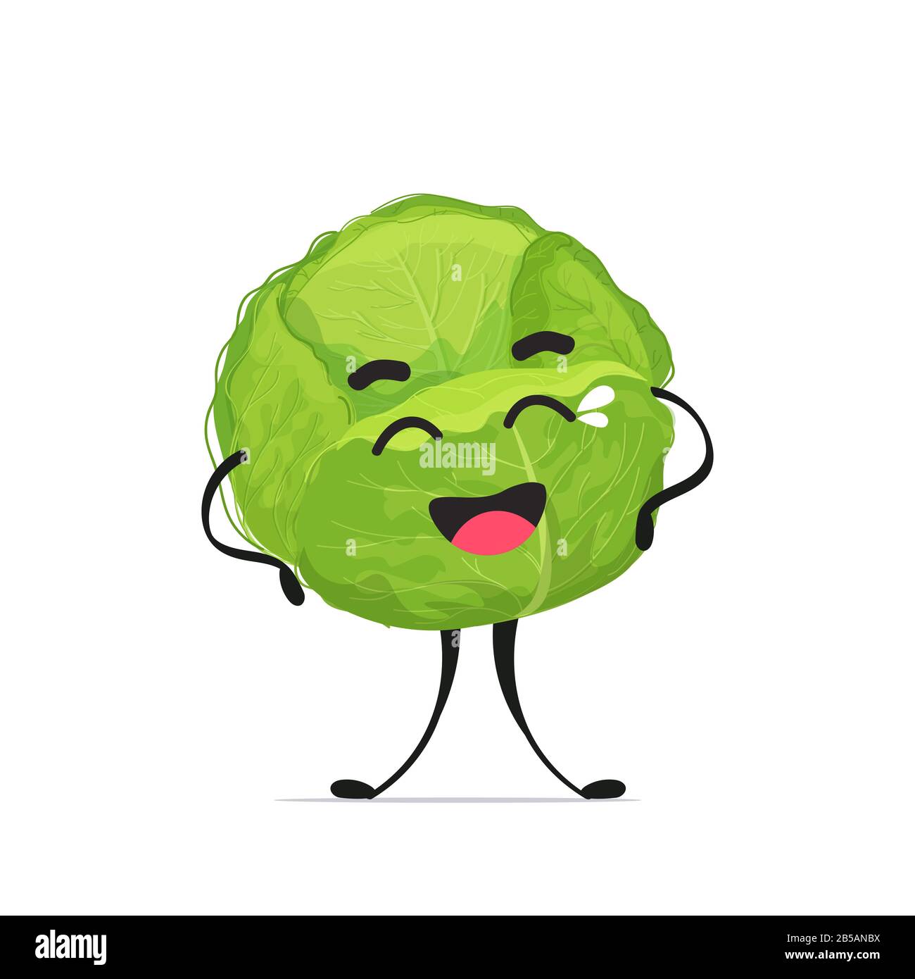 cute cabbage character cartoon mascot vegetable healthy food concept