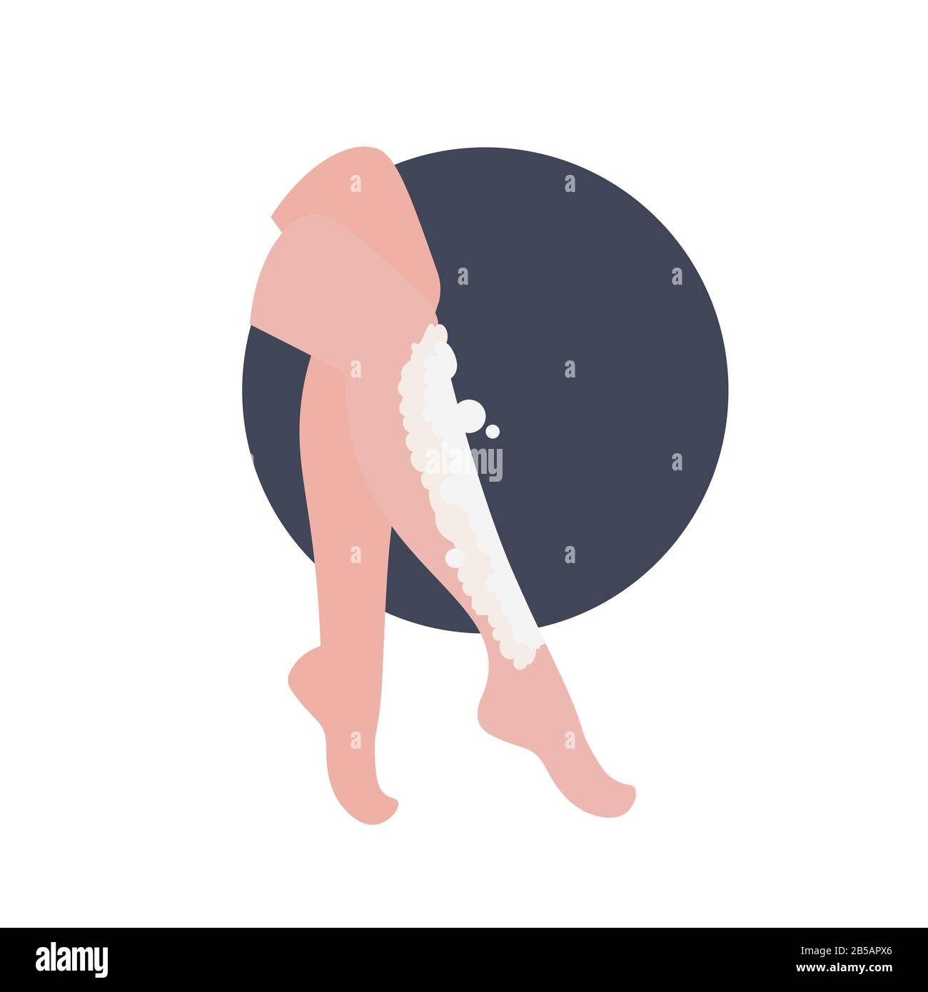 beautiful womens legs with foam girl shaving legs vector illustration ...