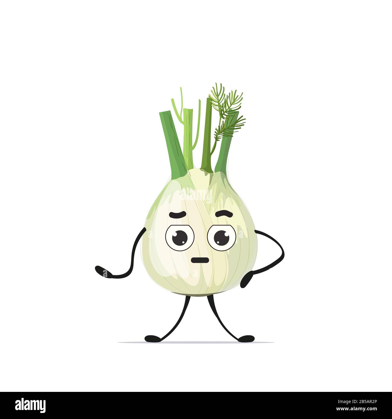 cute fennel character cartoon mascot vegetable healthy food concept
