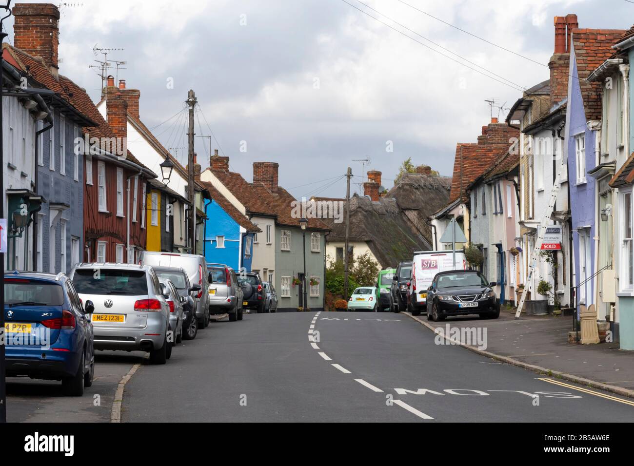 Coloured Houses, Thaxted, Essex, England Stock Photo Alamy