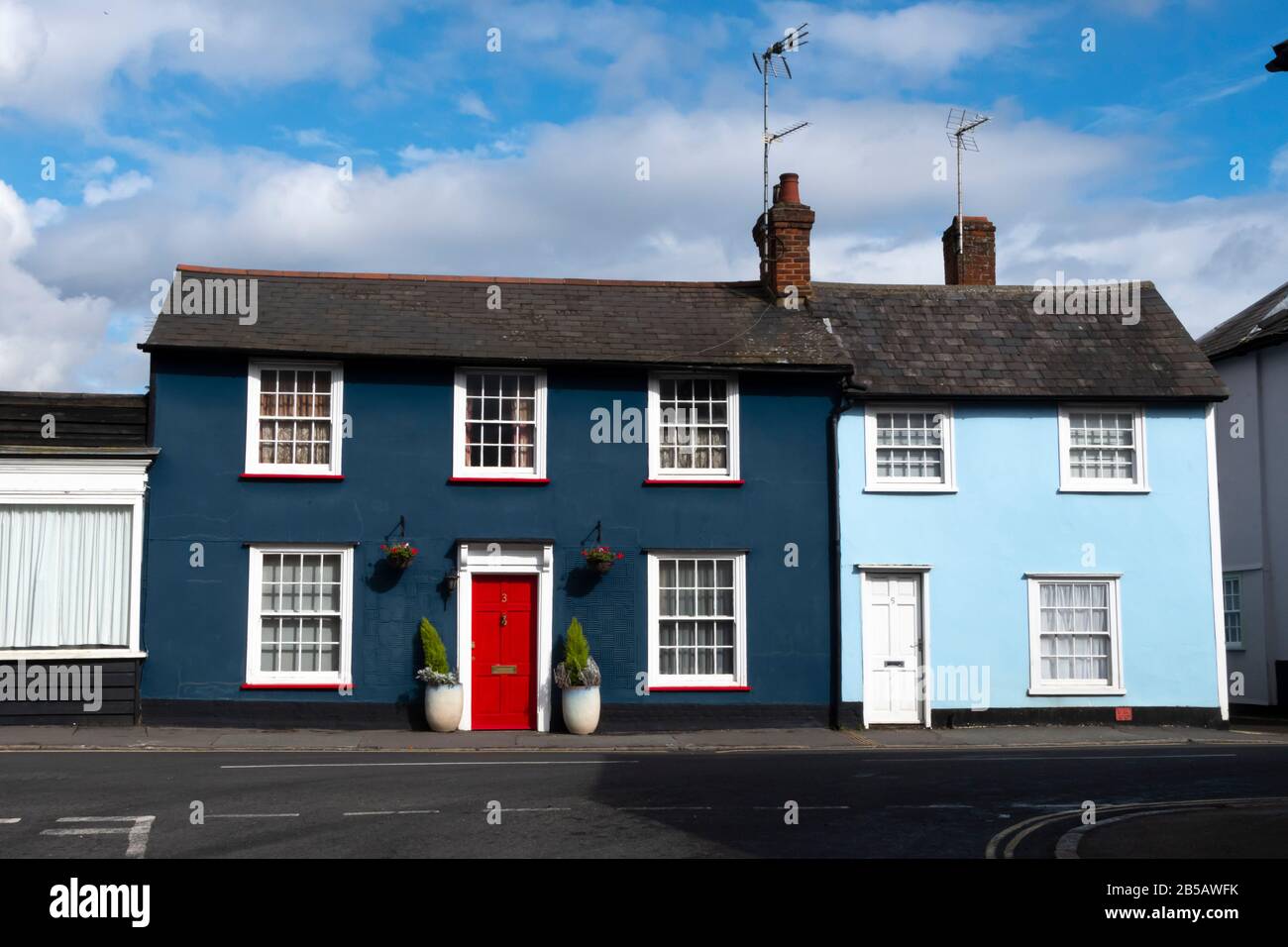 Coloured Houses, Thaxted, Essex, England Stock Photo Alamy
