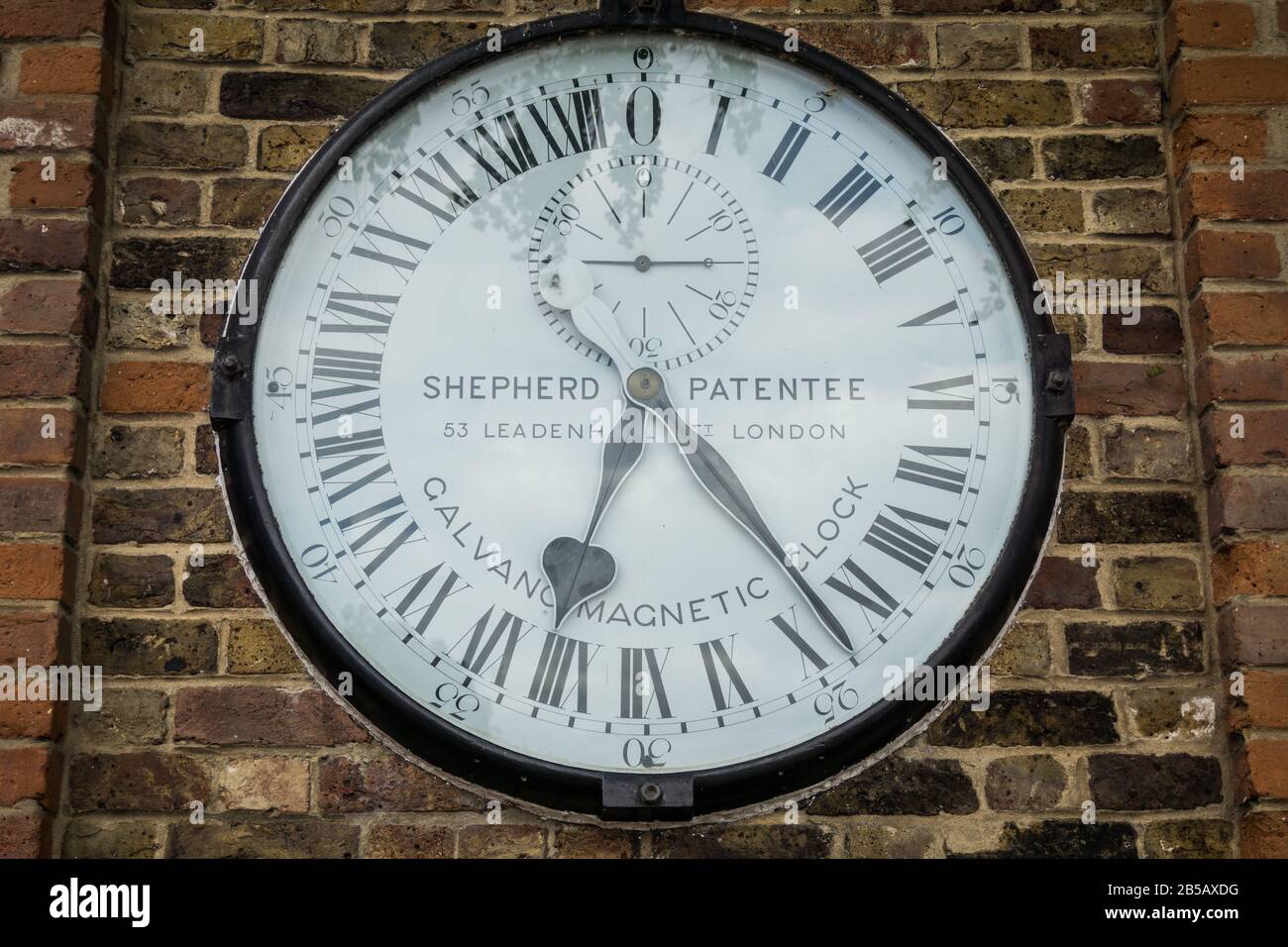 The Shepherd 24-hour gate clock at the Royal Observatory in Greenwich, London, England Stock Photo