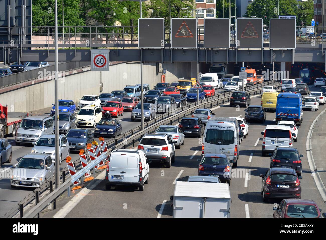 Stau, Stadtautobahn, Berlin, Deutschland Stock Photo