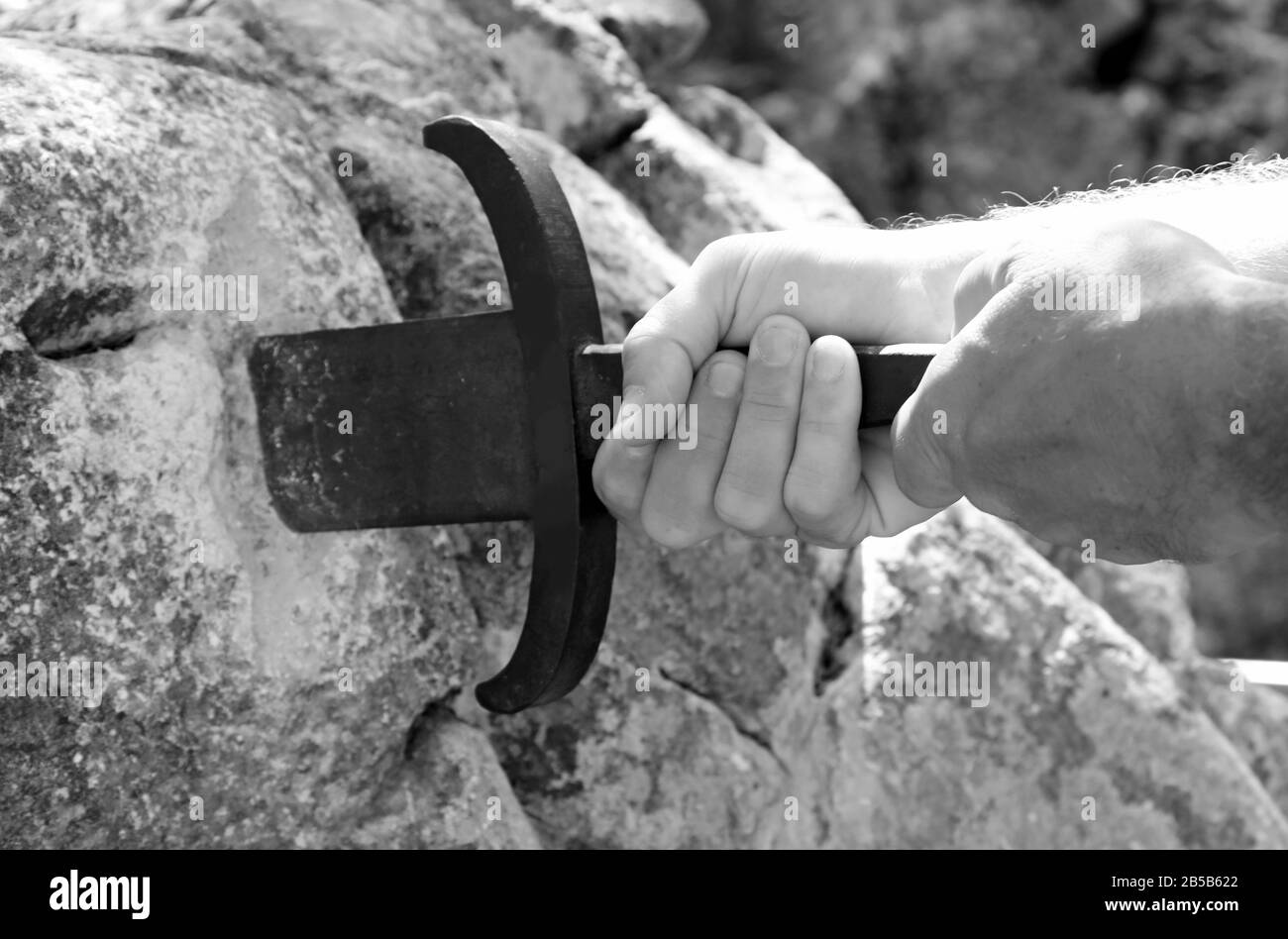 Sword of king arthur Black and White Stock Photos & Images - Alamy