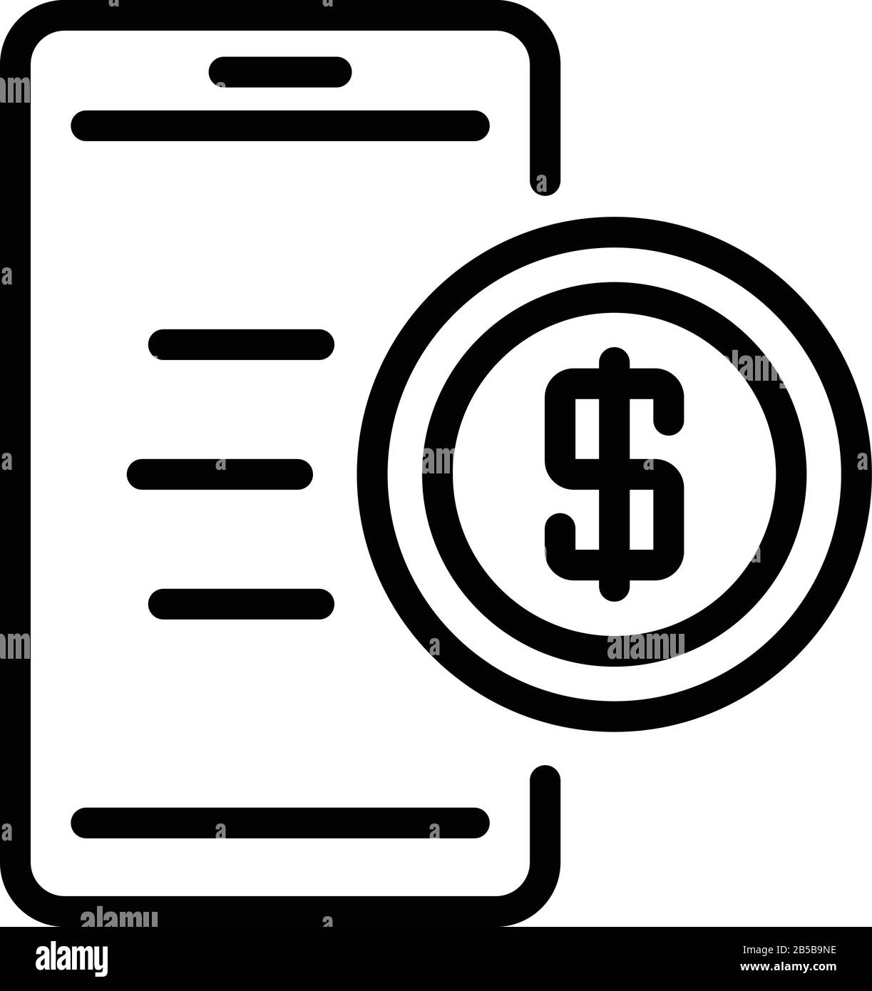 Coin money phone icon, outline style Stock Vector Image & Art - Alamy