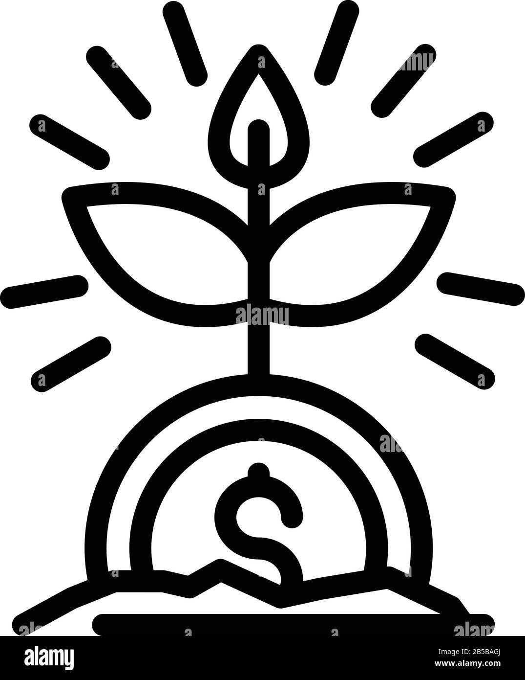 Crowdfunding money plant icon, outline style Stock Vector Image & Art ...