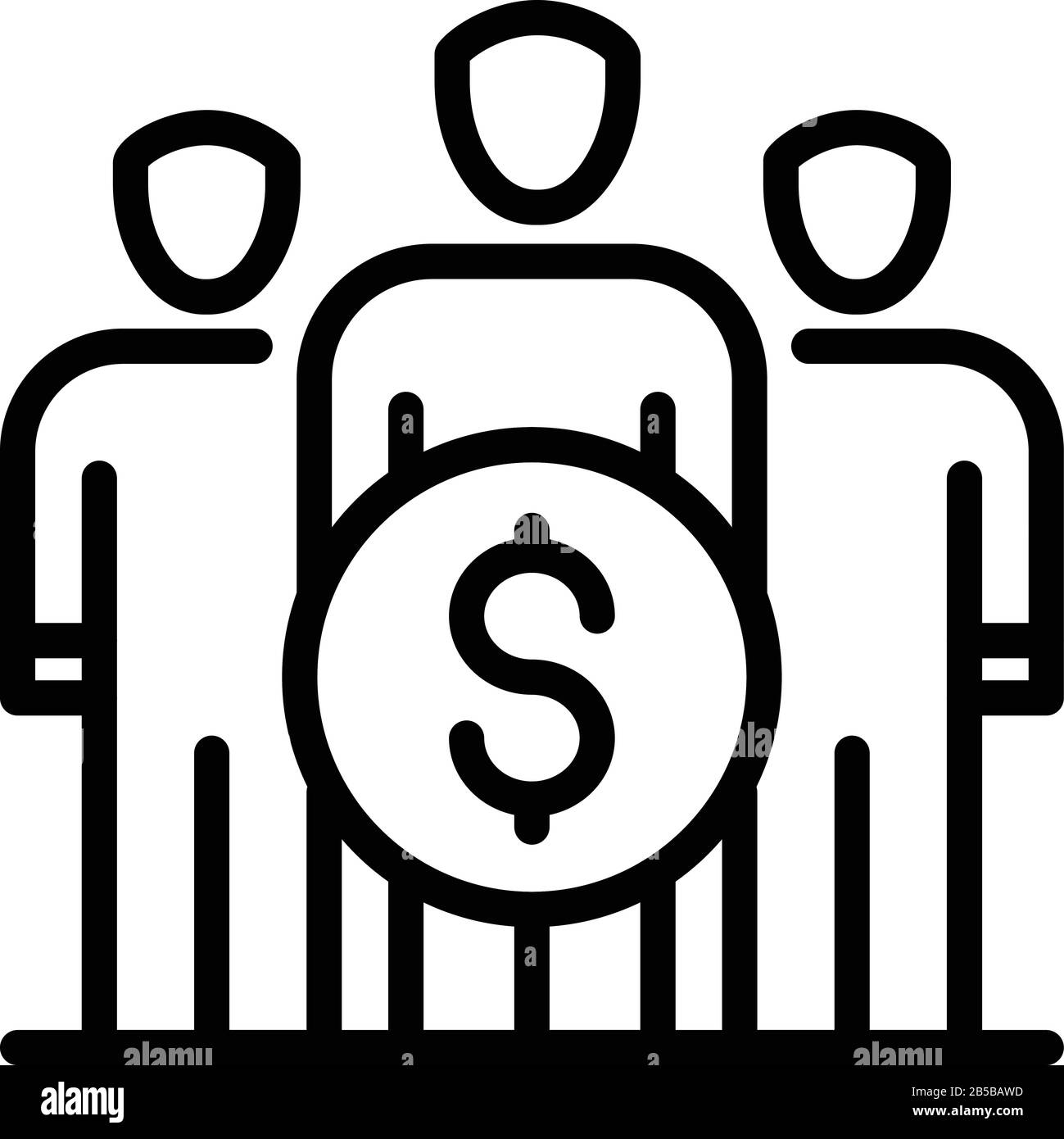 Group money crowdfunding icon, outline style Stock Vector Image & Art ...