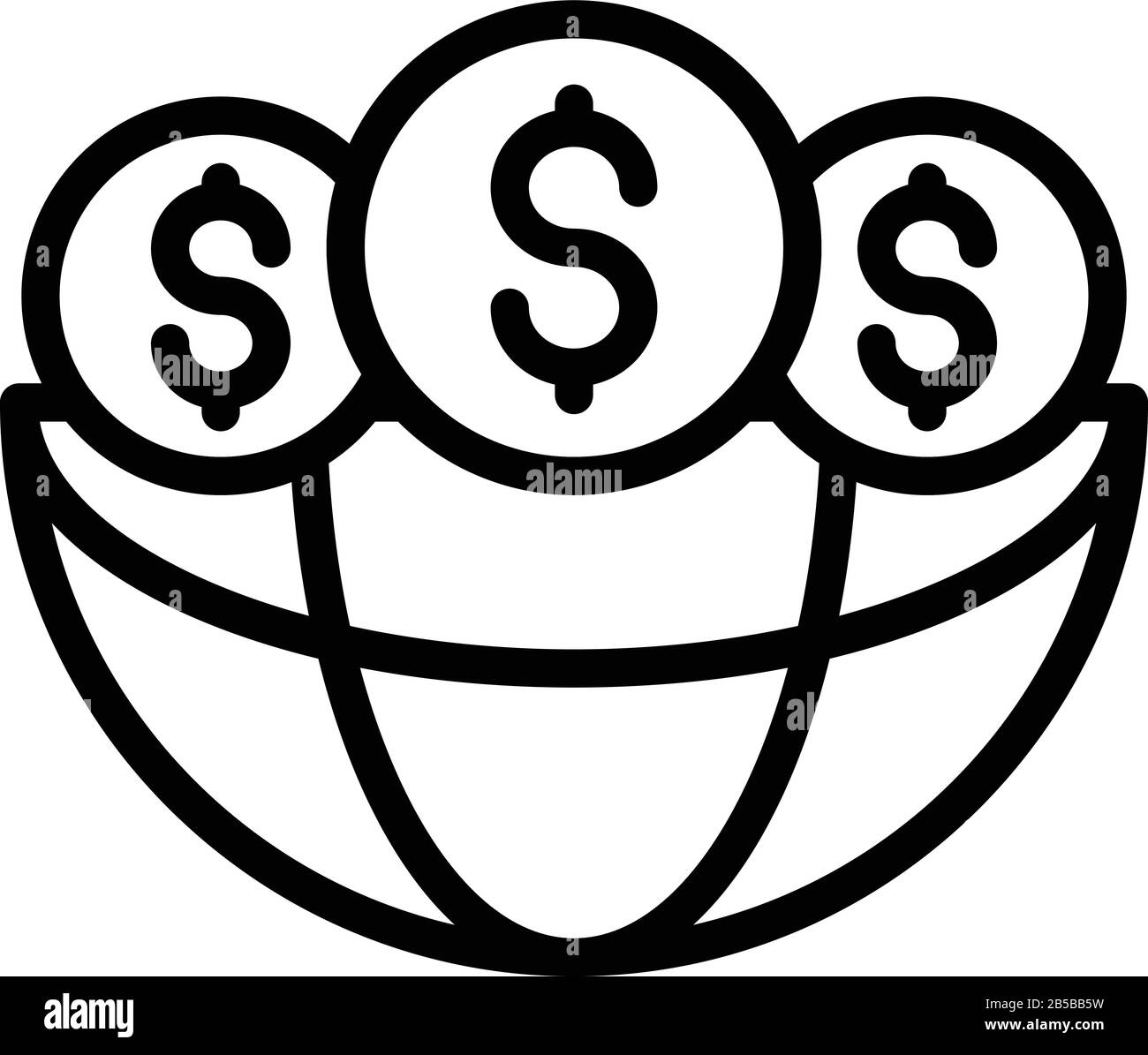 Global money coins icon, outline style Stock Vector Image & Art - Alamy