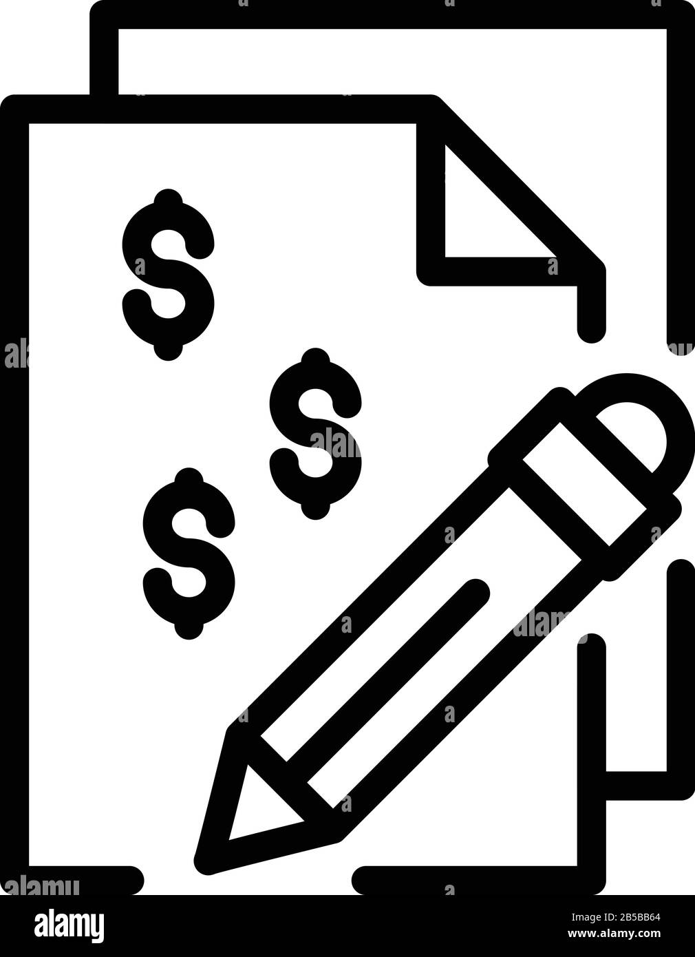 Money contract paper icon, outline style Stock Vector Image & Art - Alamy