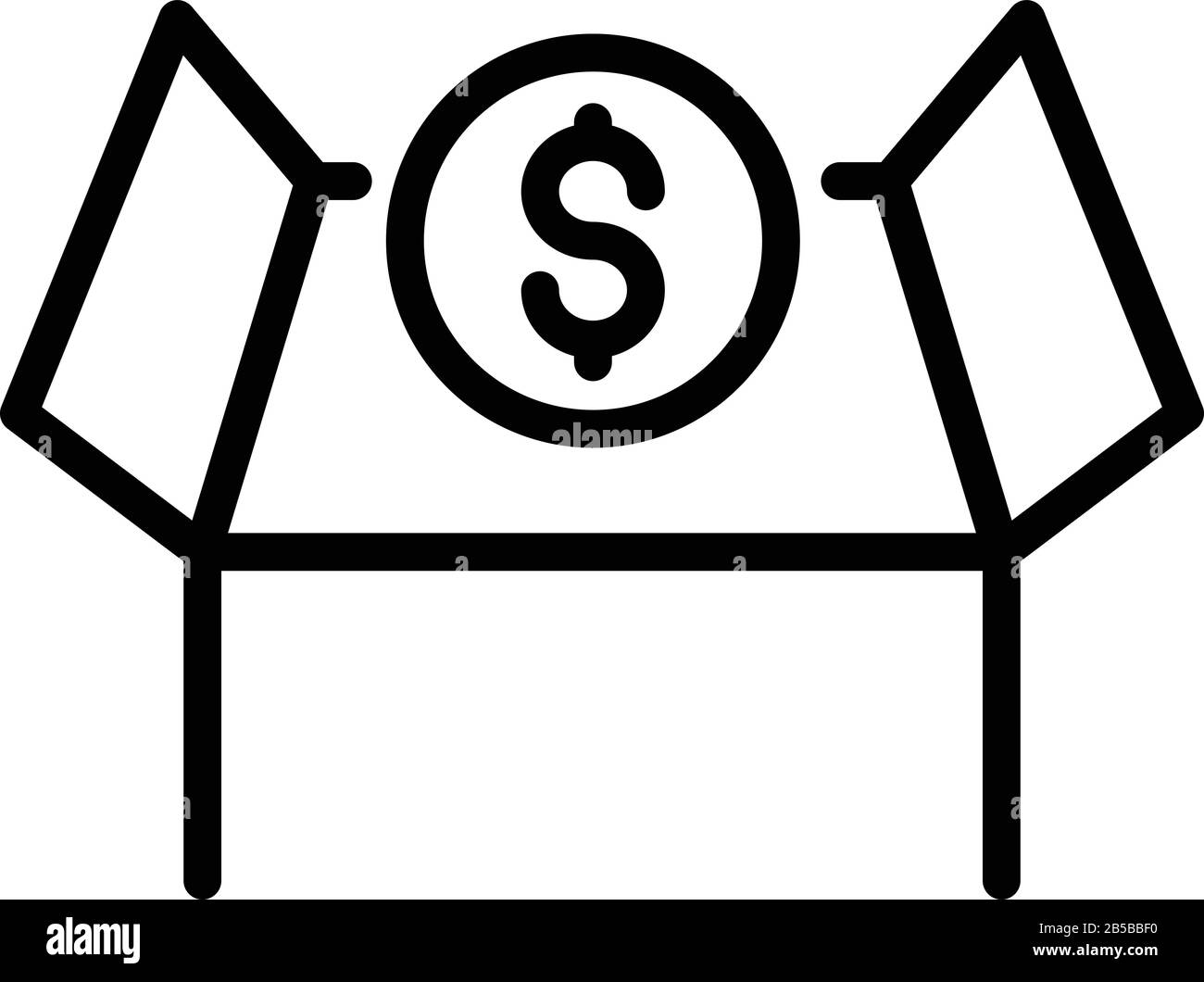 Crowdfunding box icon, outline style Stock Vector