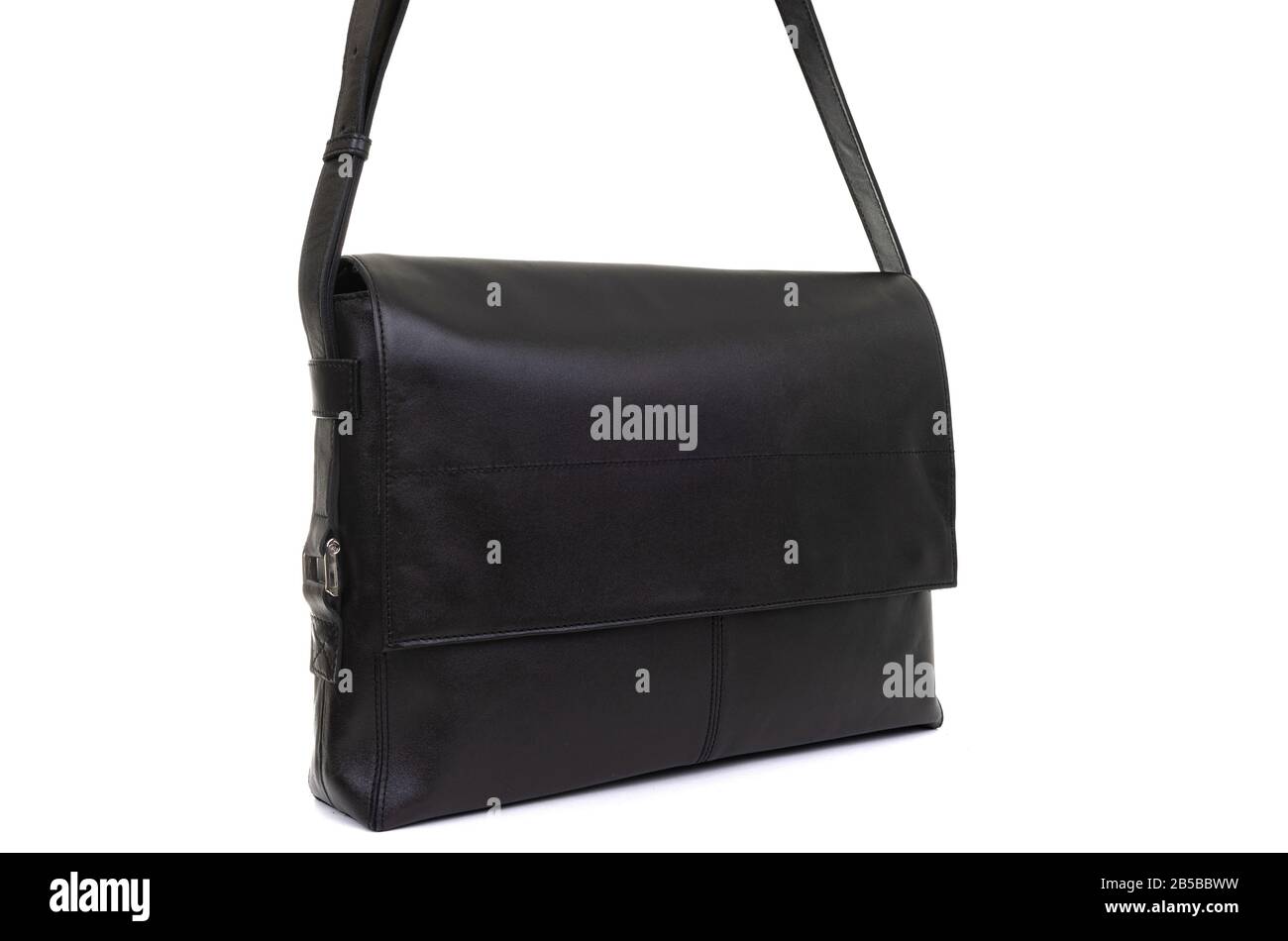 leather women black bag isolated on white background Stock Photo - Alamy
