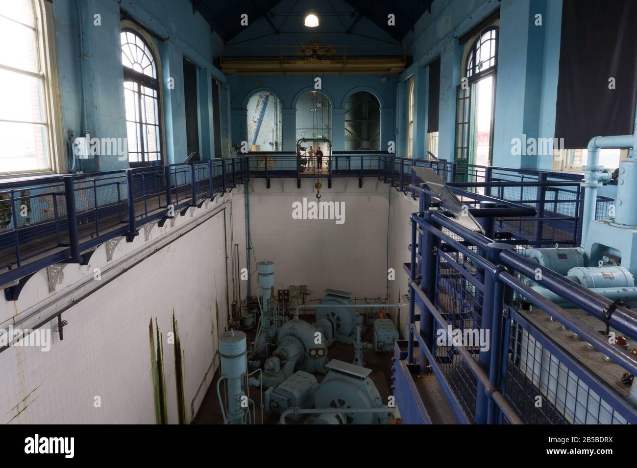 Interior view of Titanic’s Pump-House in Belfast, Northern Ireland. Stock Photo