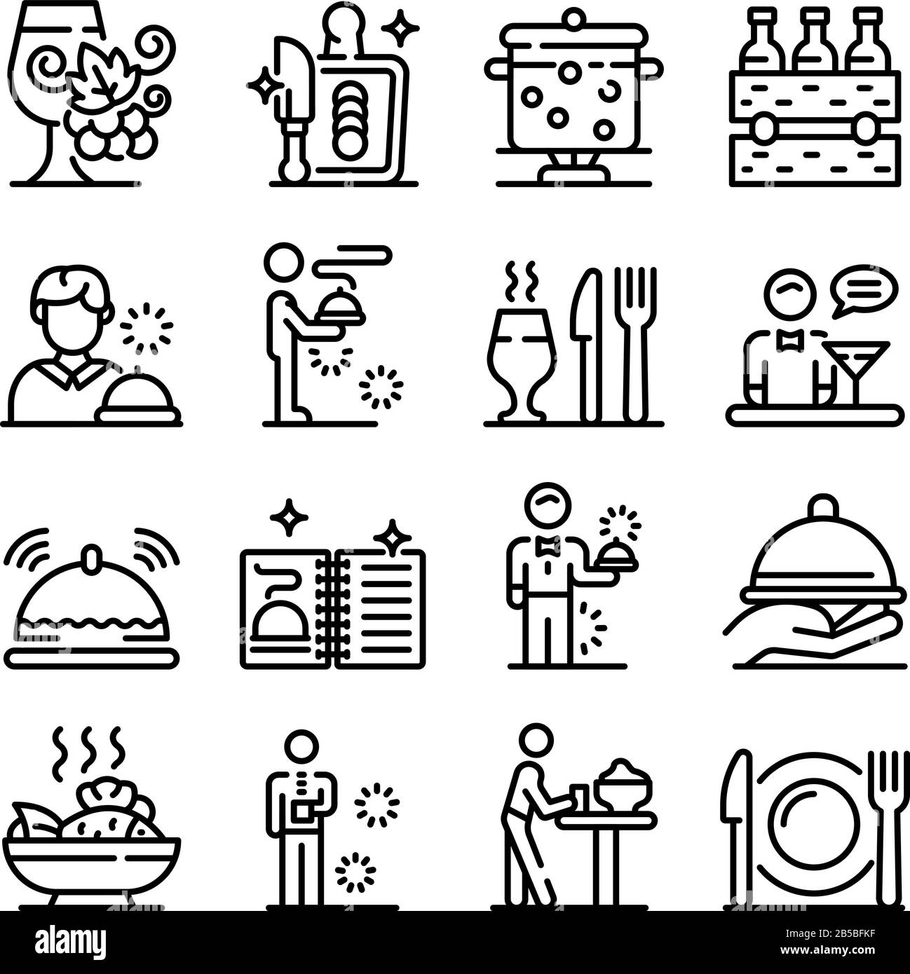 Butler icons set, outline style Stock Vector Image & Art - Alamy