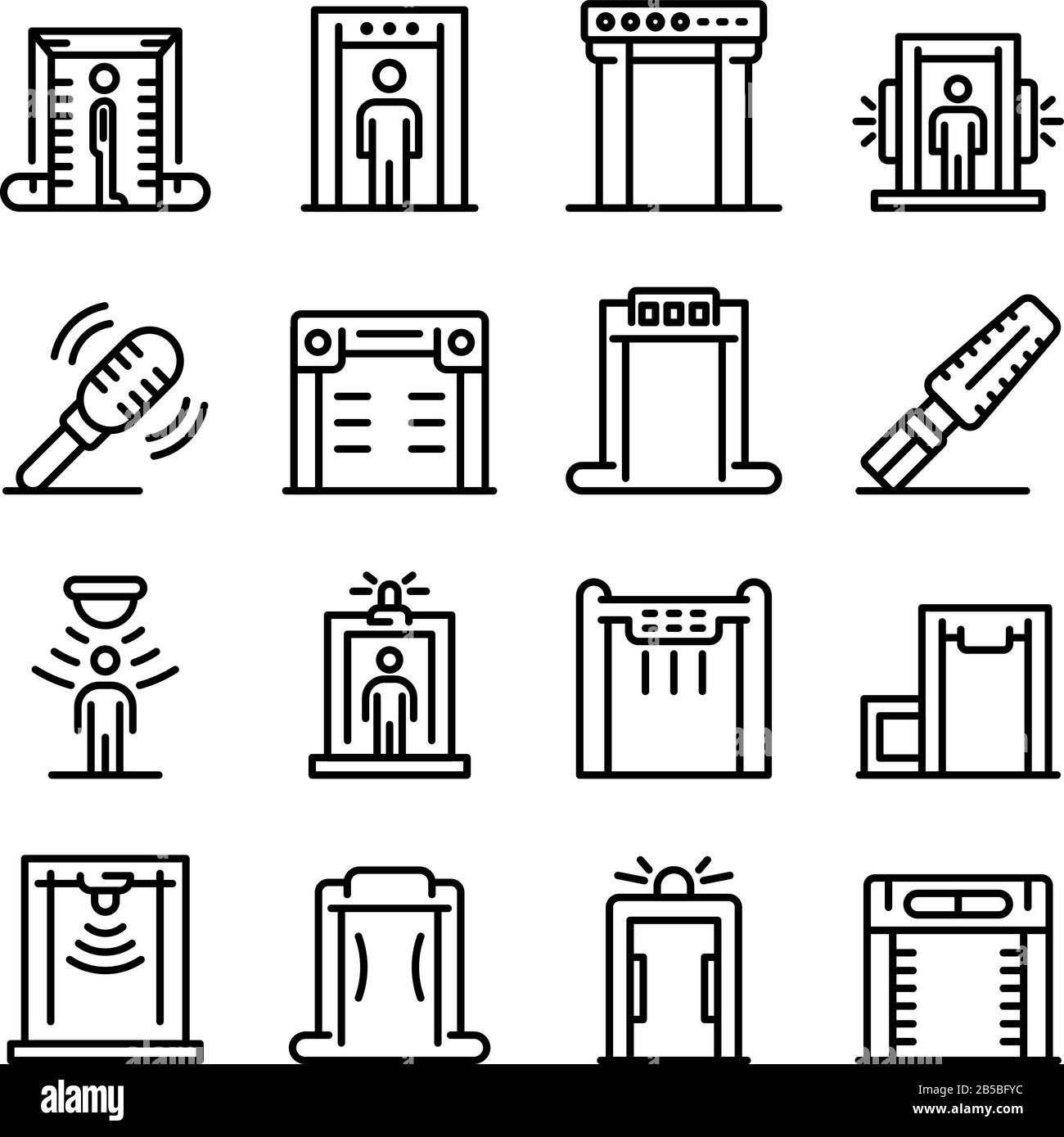 Metal detector icons set, outline style Stock Vector Image & Art - Alamy