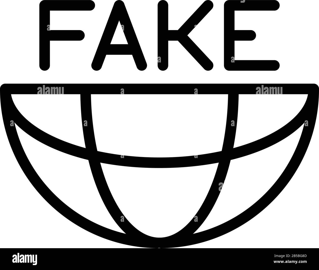 Democratic fake news icon, outline style Stock Vector