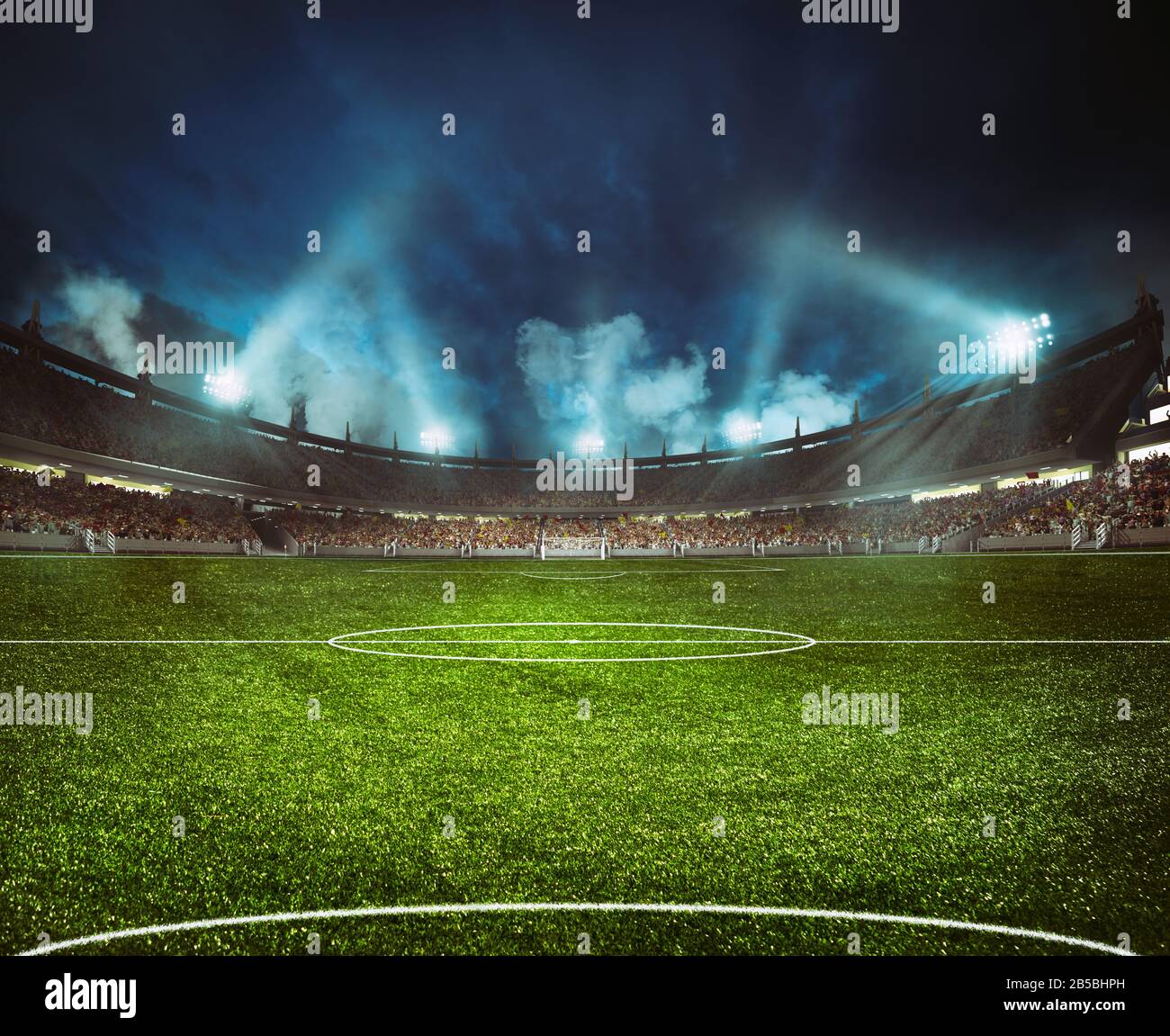 Football Field At Night Photography
