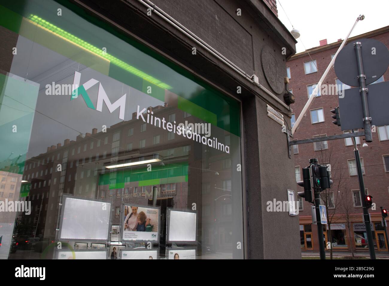 Helsinki, Finland - 3 March 2020: Kiinteistomaailma KM logo on street ,  Illustrative Editorial Stock Photo - Alamy