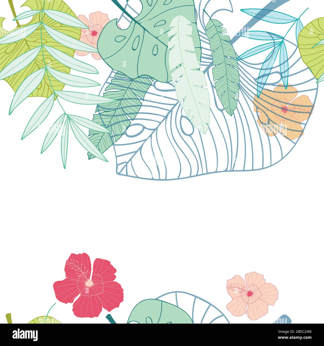 Vector set of tropical leaves in vector Stock Vector Image & Art - Alamy