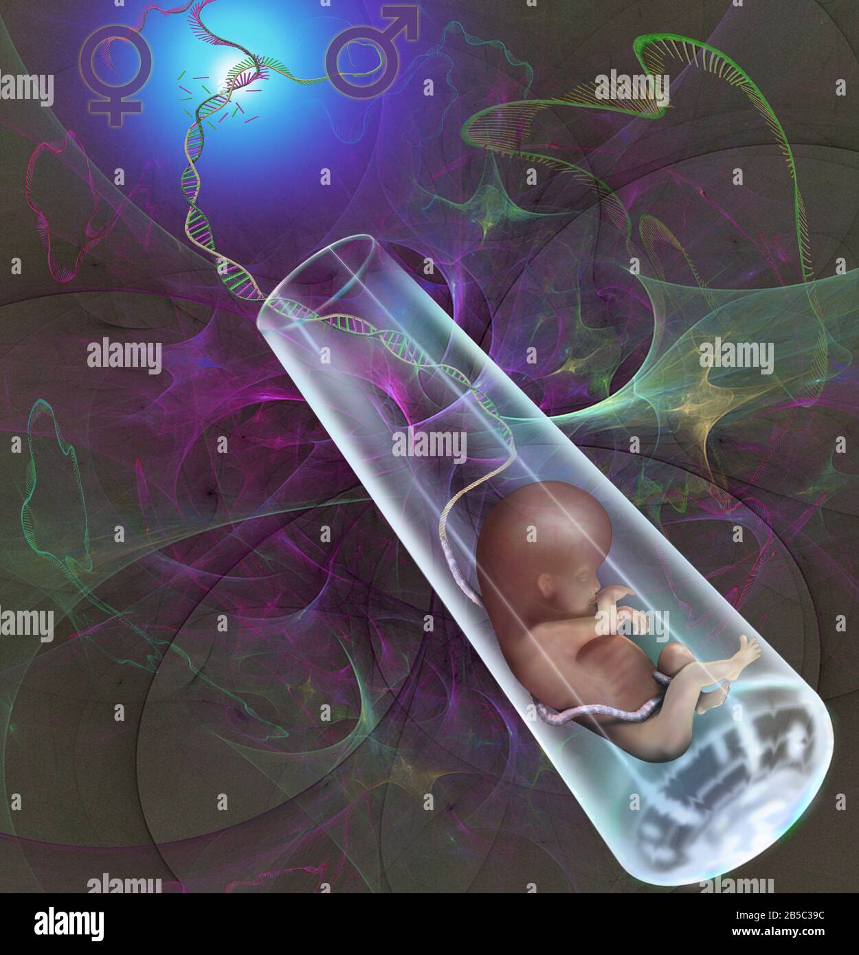 Test tube baby, conceptual illustration Stock Photo