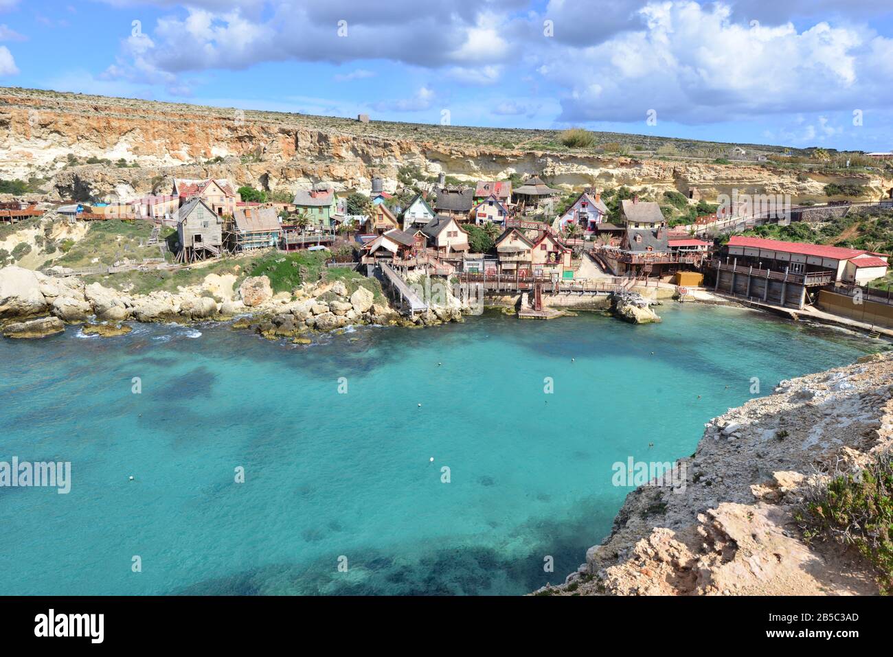 The Popeye film set in Malta Stock Photo Alamy