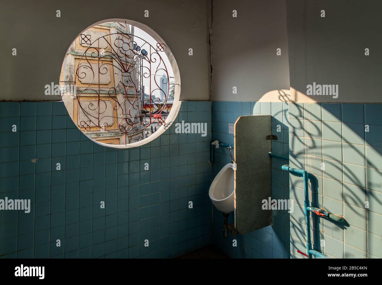 Bangkok, Thailand Feb 2, 2020 Male toilet in the Chinese Shrine. Public toilet, Selective