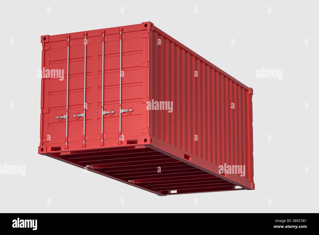 Container and weight,logistics and transmission,3d rendering. Computer ...