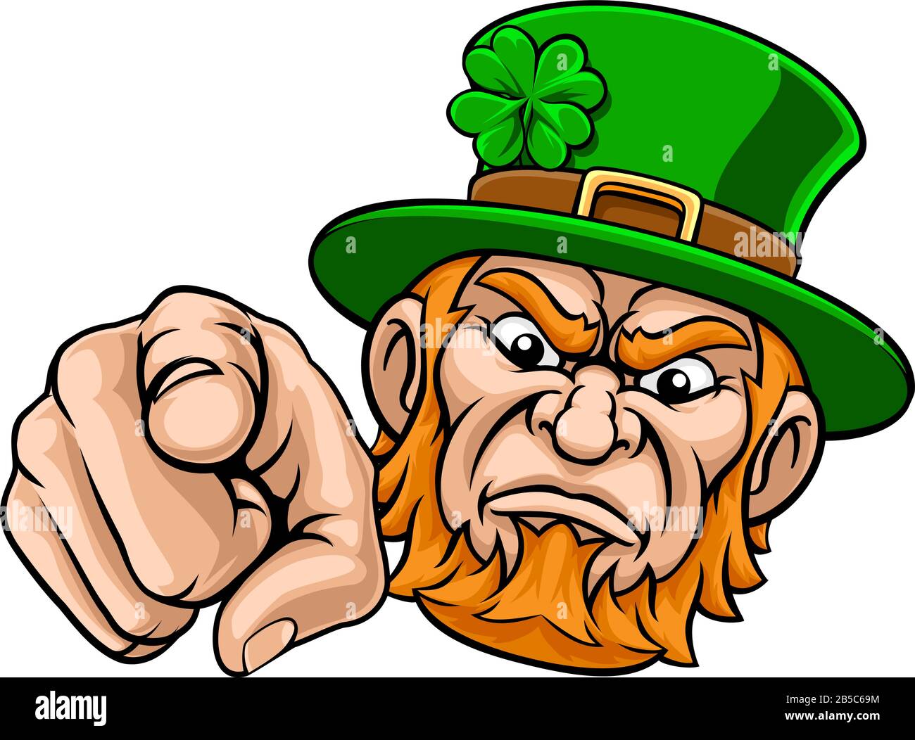 Leprechaun Pointing Finger At You Mascot Cartoon Stock Vector Image & Art -  Alamy