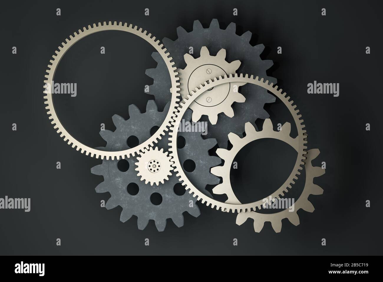 Industrial gear,mechanical structure,3d rendering. Computer digital ...