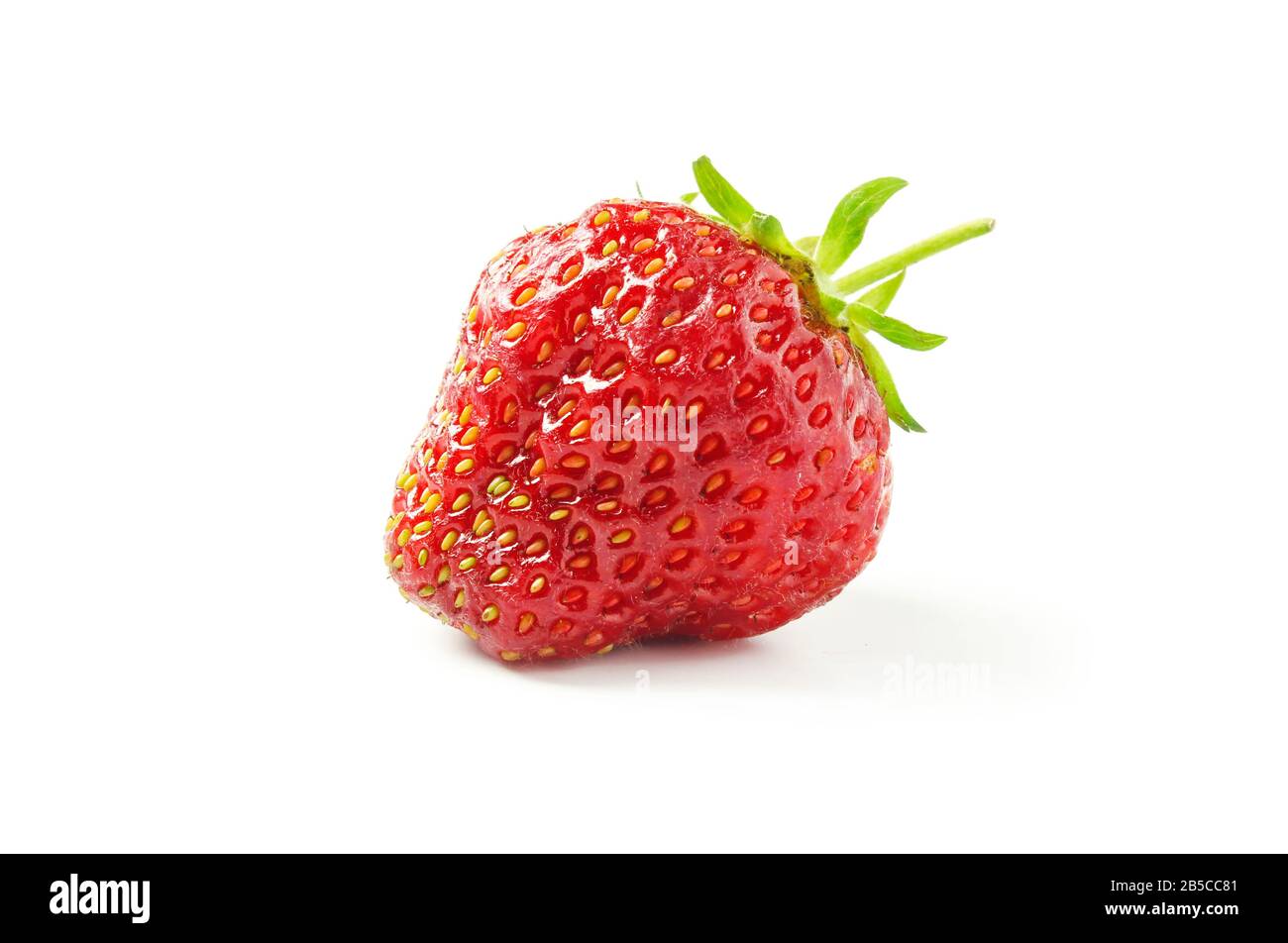 Strawberry closeup isolated on white background Stock Photo - Alamy