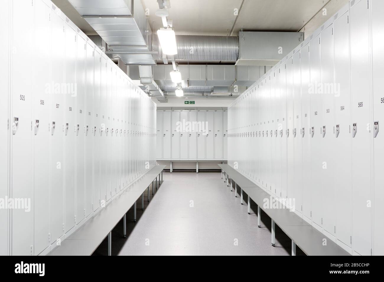 Locker Room at industrial facility Stock Photo