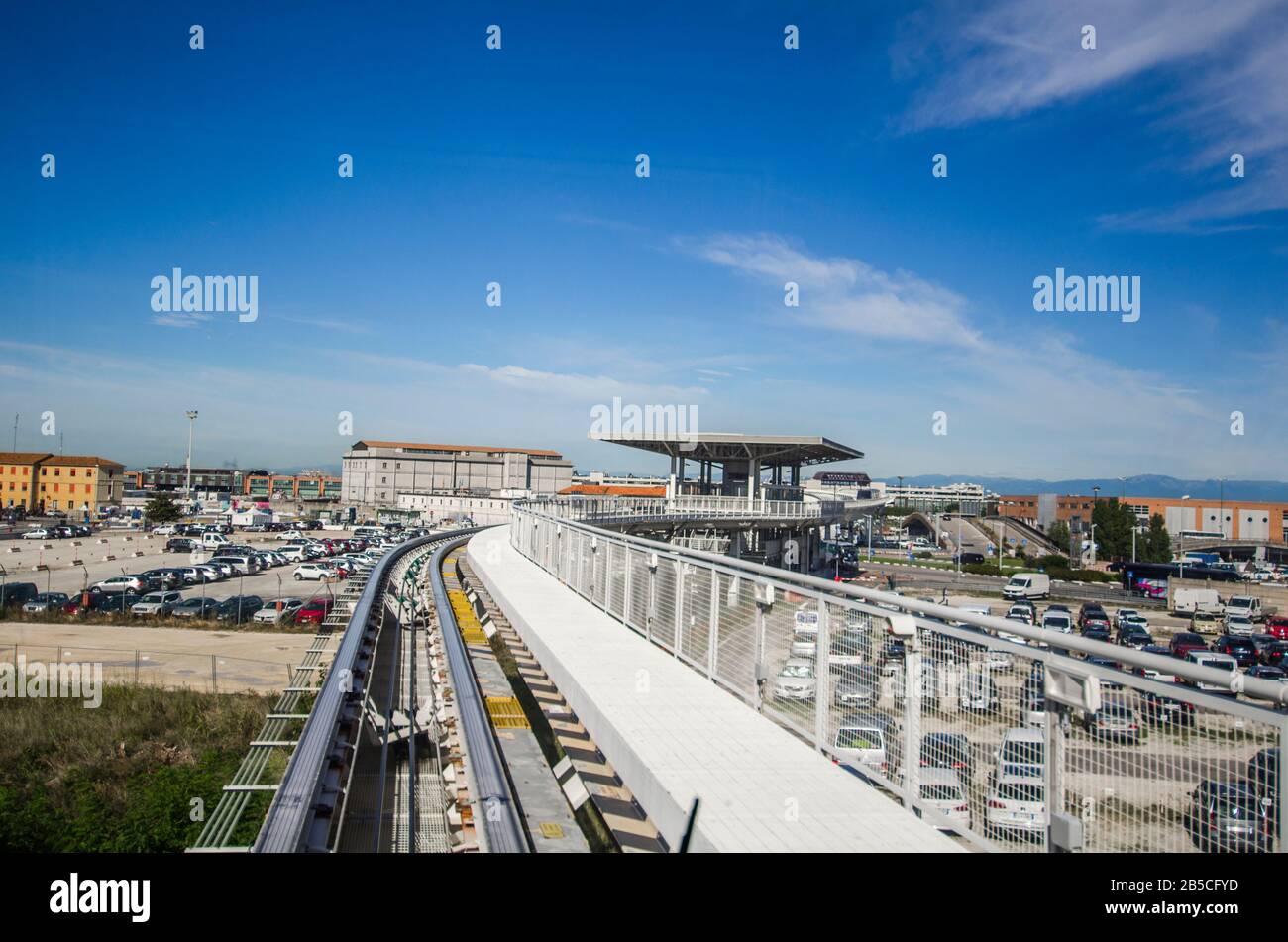 People Mover, elevated shuttle train, transportation hub of the city Venice, Veneto, Italy Stock Photo