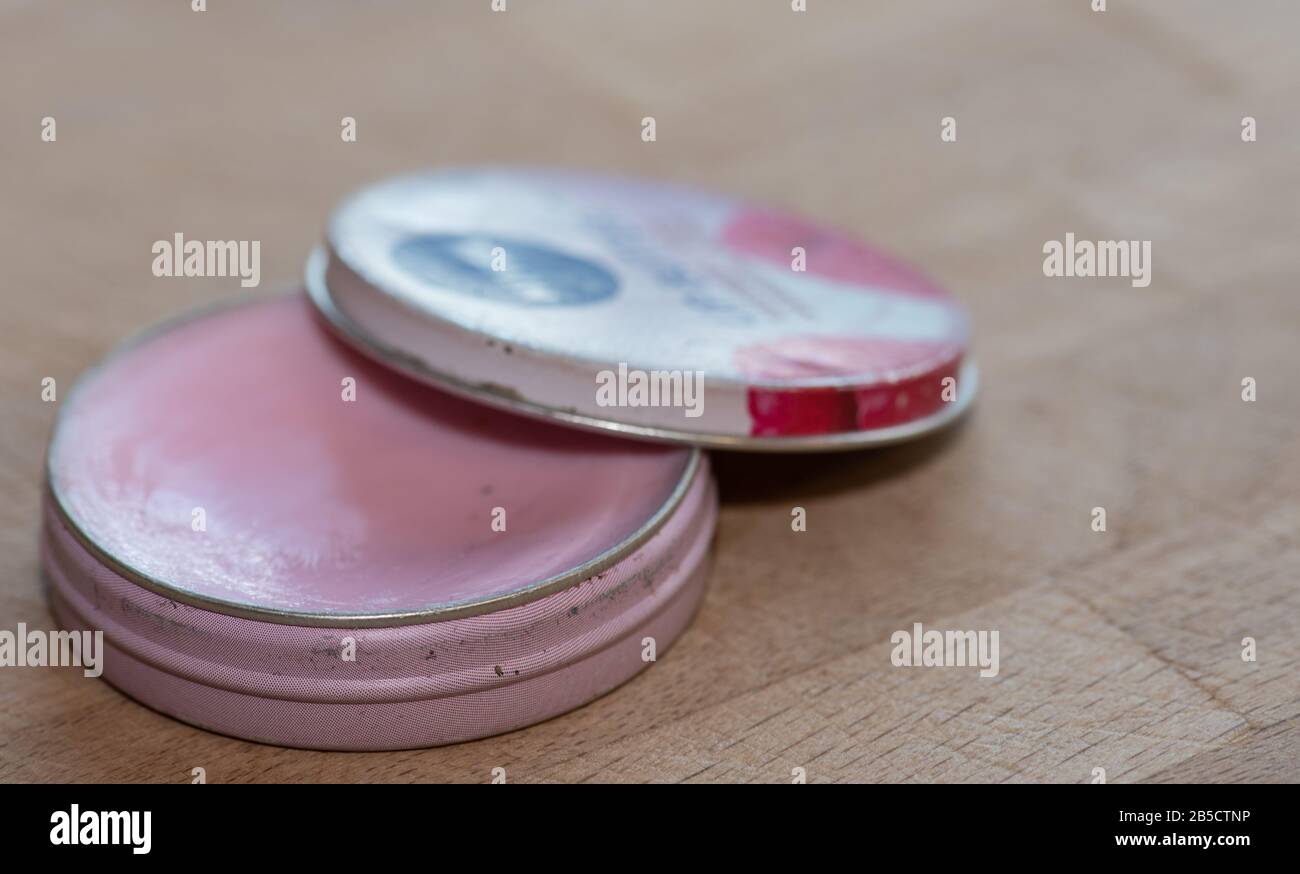 Metal Tin Pink Lip Balm UK Stock Photo Alamy
