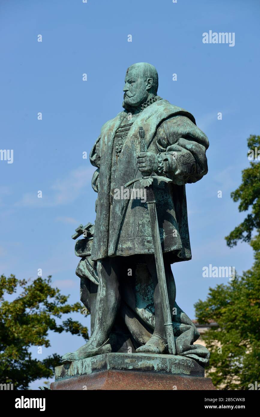 Denkmal, Joachim II von Brandenburg, Carl-Schurz-Strasse, Spandau, Berlin, Deutschland Stock Photo
