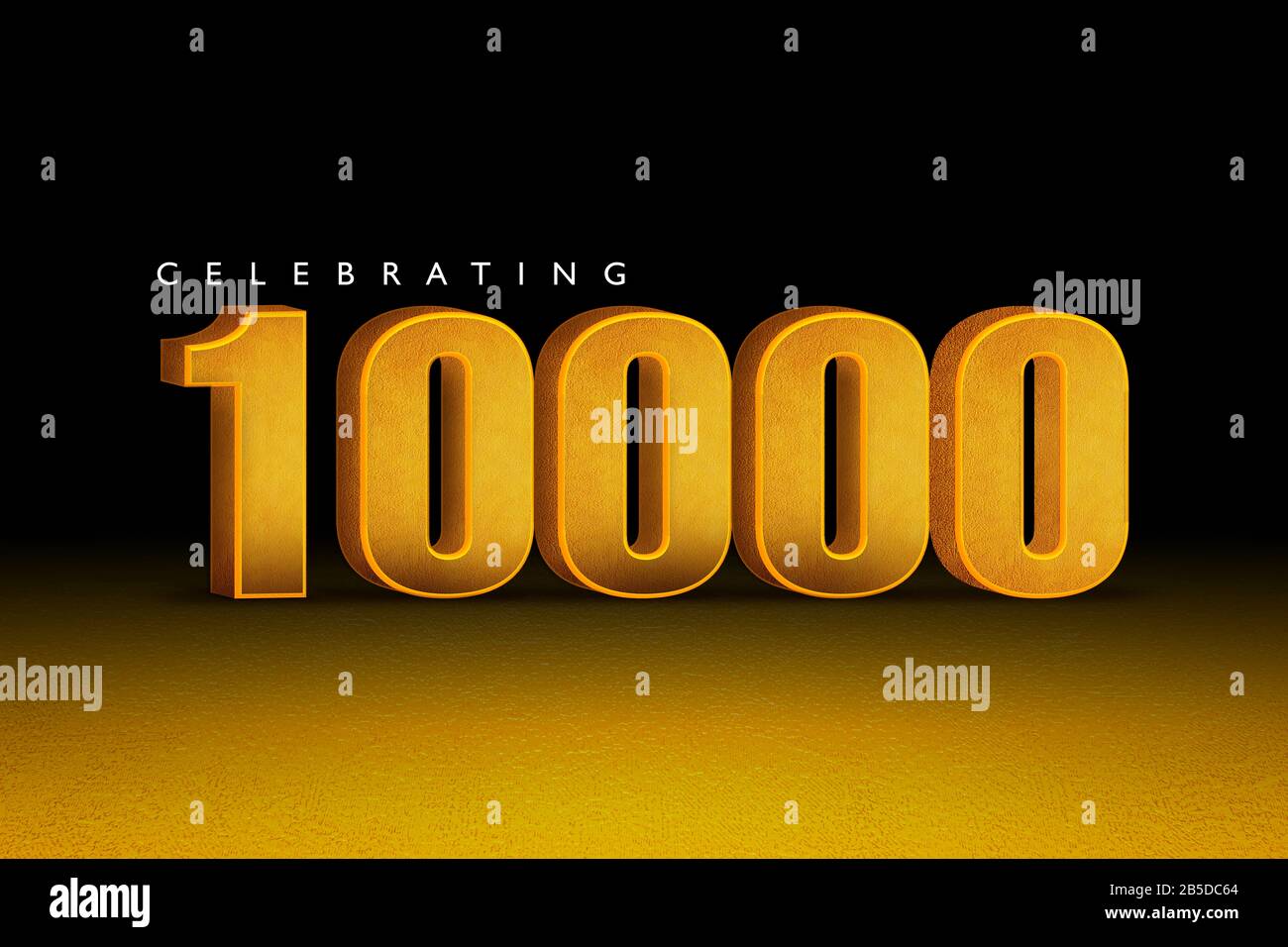 3D rendering of celebrating 10000 banner. Thanks followers congratulation card. 3d Illustration for Social media Stock Photo
