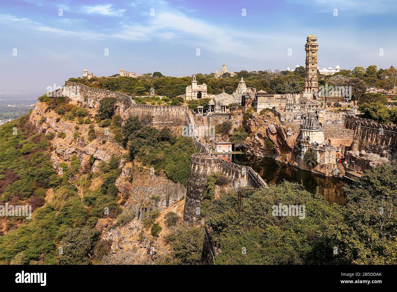 Chittorgarh Fort at Rajasthan. Chittor Fort is a UNESCO World Heritage site and one of the largest forts in India. Stock Photo