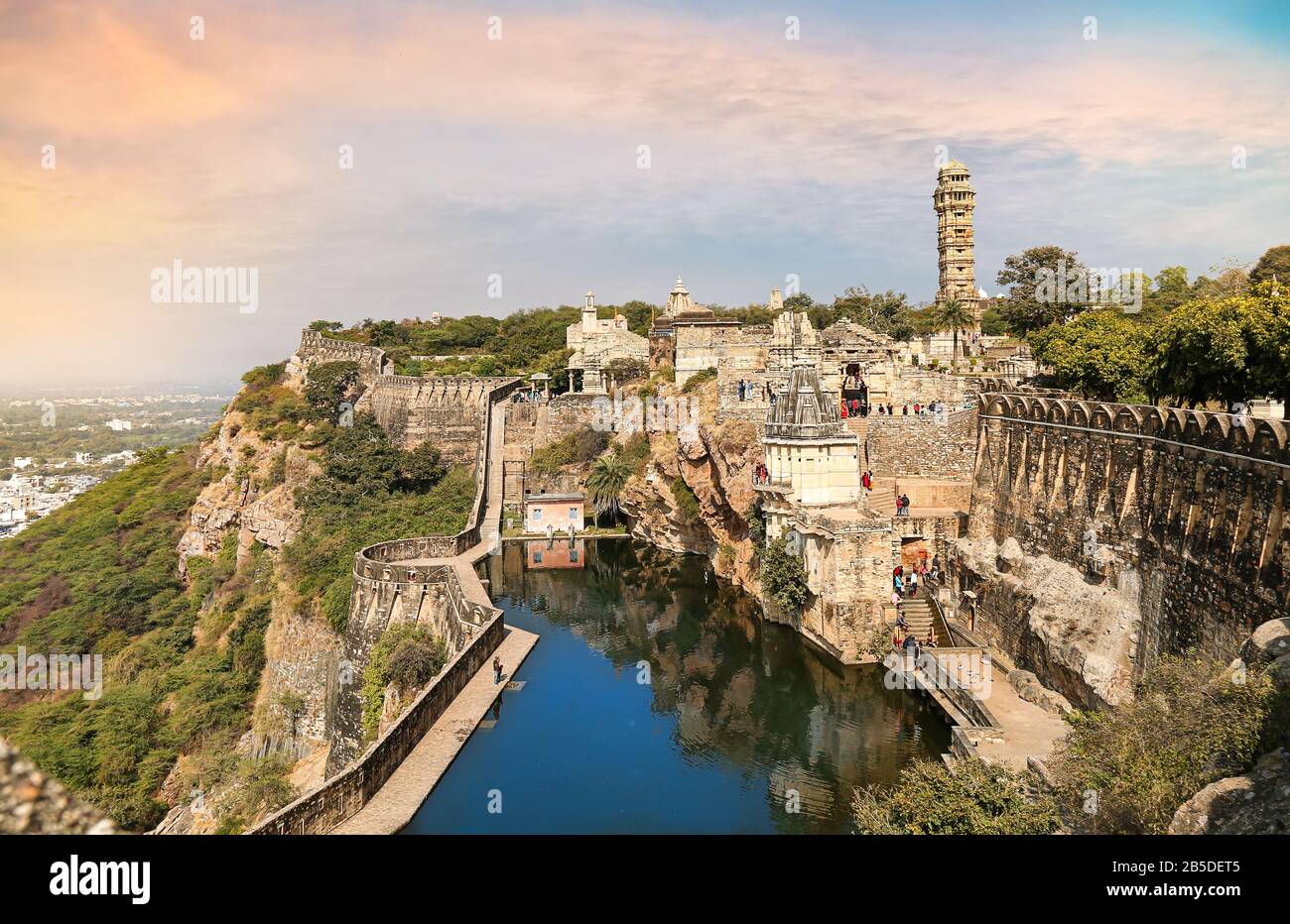 Historic Fort at Chittorgarh Rajasthan is a UNESCO World Heritage site and one of the largest forts in India Stock Photo