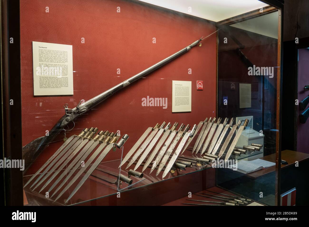 Early socket bayonets in Grandmaster Palace Armoury museum in Valletta, Malta Stock Photo