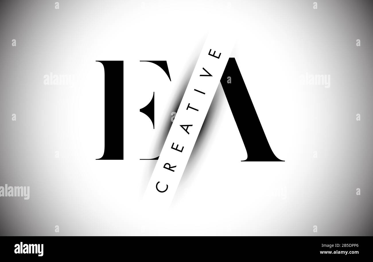EA E A Letter Logo with Creative Shadow and Text Design Vector Illustration. Stock Vector