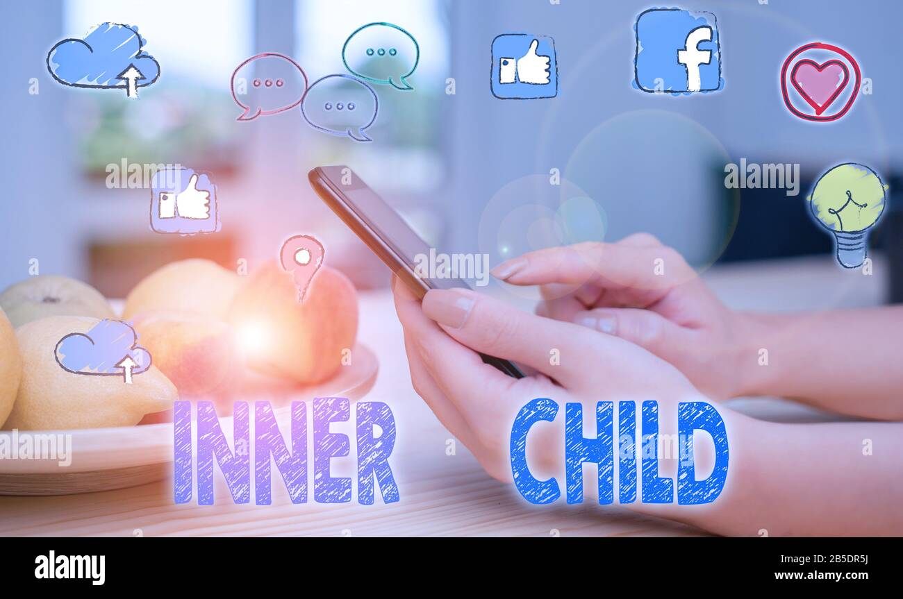 Conceptual hand writing showing Inner Child. Concept meaning the childlike usually hidden part of a demonstrating s is demonstratingality Stock Photo