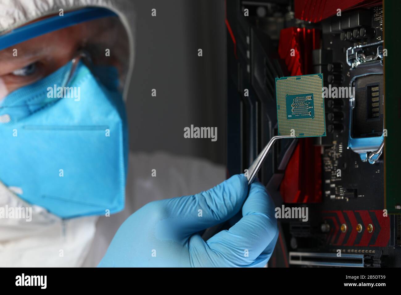 Man technician in uniform Stock Photo
