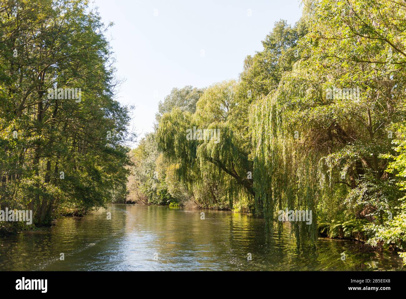 River Wakenitz, connecting Lake Ratzeburg with Lübeck, Baltic Sea, county of Lauenburg, Schleswig-Holstein, North Germany, Central  Europe Stock Photo