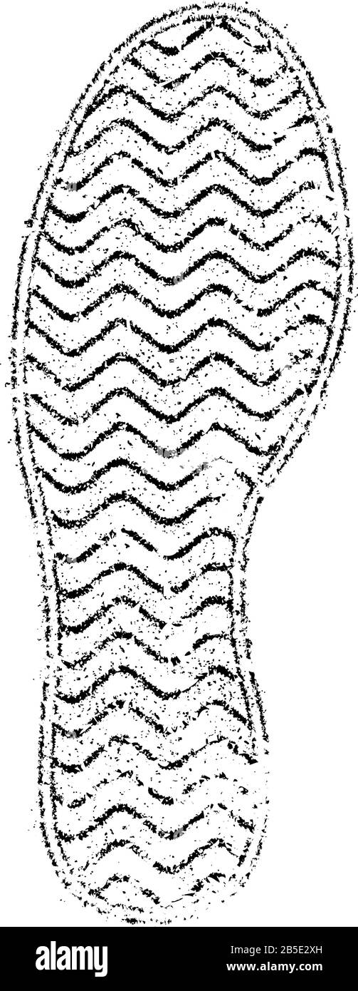 Grunge human shoe print (shoe mark) vector illustration Stock Vector
