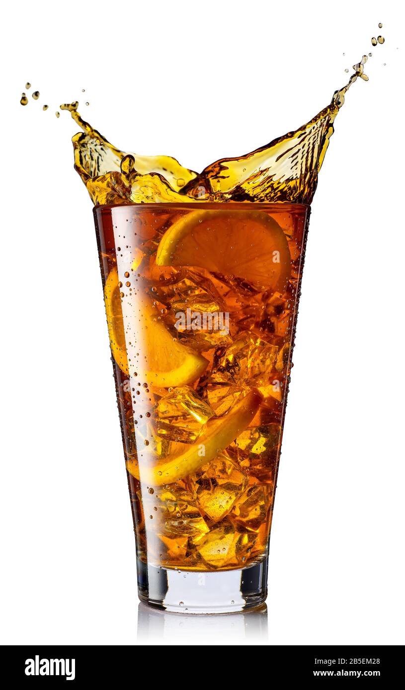 glass of ice tea Stock Photo Alamy