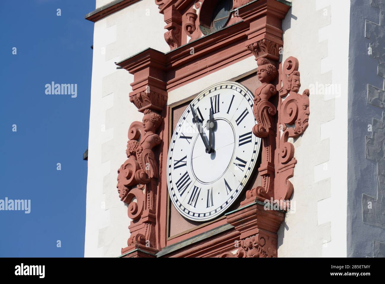 Uhr, Altes Rathaus, Markt, Chemnitz, Sachsen, Deutschland Stock Photo