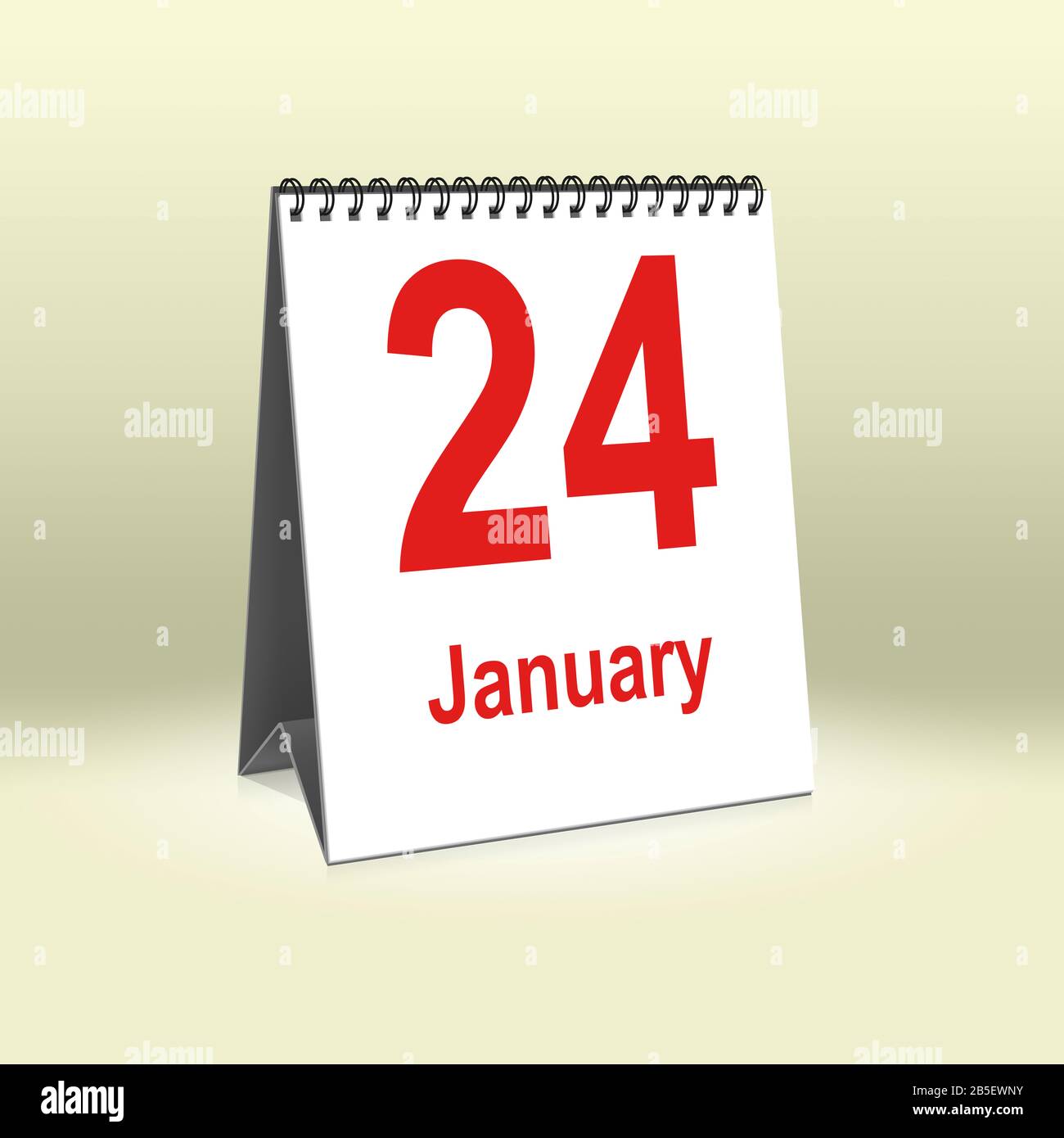 A calendar for the desk shows January 24th Ein Kalender für den