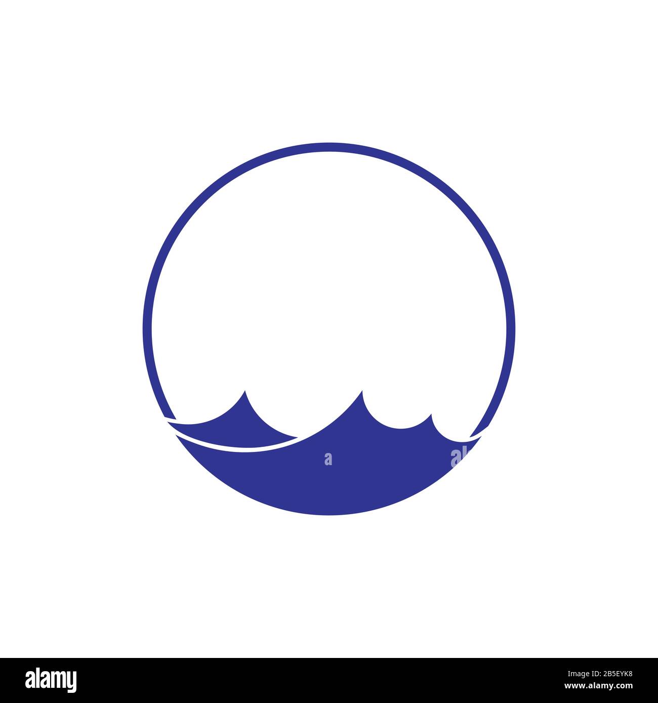 simple geometric blue waves circle round logo vector Stock Vector