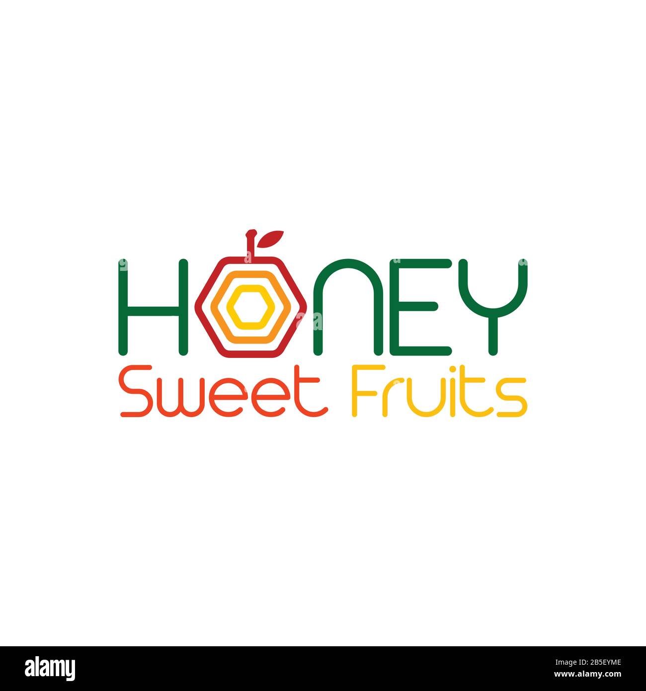 honey comb sweet fruit shape label logo vector Stock Vector Image & Art ...